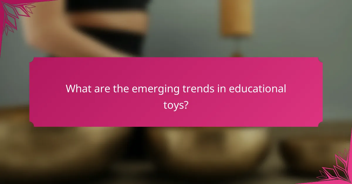 What are the emerging trends in educational toys?
