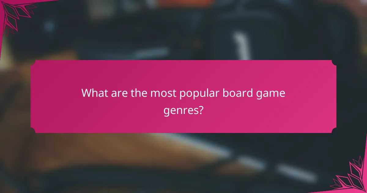 What are the most popular board game genres?